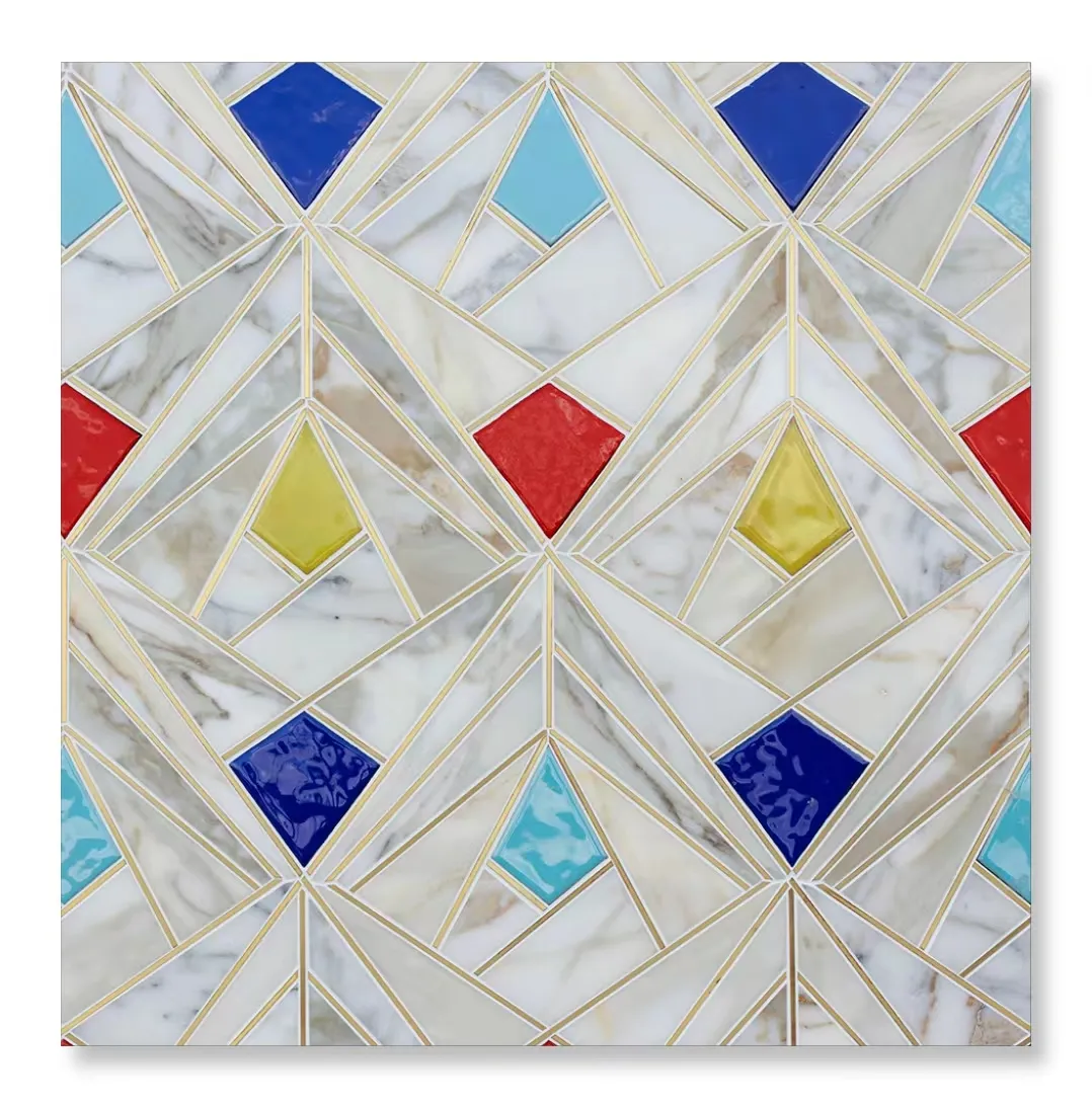 Factory hot selling custom modern handmade marble Mosaic tile edge tile for bathroom backsplash wall living room wall