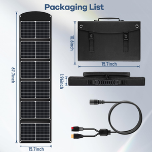 80W 18V Portable Tri-Fold Solar Panel with <strong>10</strong> in 1 DC Adapter Kit for Camping RV Outdoor Power Station and 12V Battery Charging - Product Image 3
