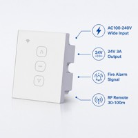 Adaptador de Corriente Inalámbrico AC100-240V 24V 3A con Interfaz de Alarma contra Incendios, Control Remoto RF de 30-100m para Abridor de Ventanas y Motor de Cortinas