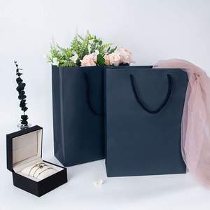 주문 로고 우수한 포장 상품 소매 쇼핑 손 부대를 위한 감색 큰 Kraft 호화스러운 선물 상자 - Product Image 5