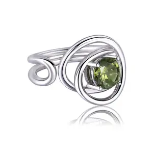 Европейский и американский дизайн 925 стерлингового серебра Открытое кольцо металлический цвет циркон кольцо для женщин