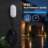 Borne de recharge murale AC pour véhicules électriques, norme européenne 7kW 32A, Plug&Play et lecture de carte RFID, carte blanche pure, emballage solide