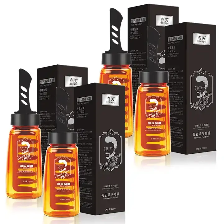 2024 OEM popolare 2 in 1 260ml Kit per la cura dei capelli da uomo Logo personalizzato testa olio con pettine modellante per capelli da uomo