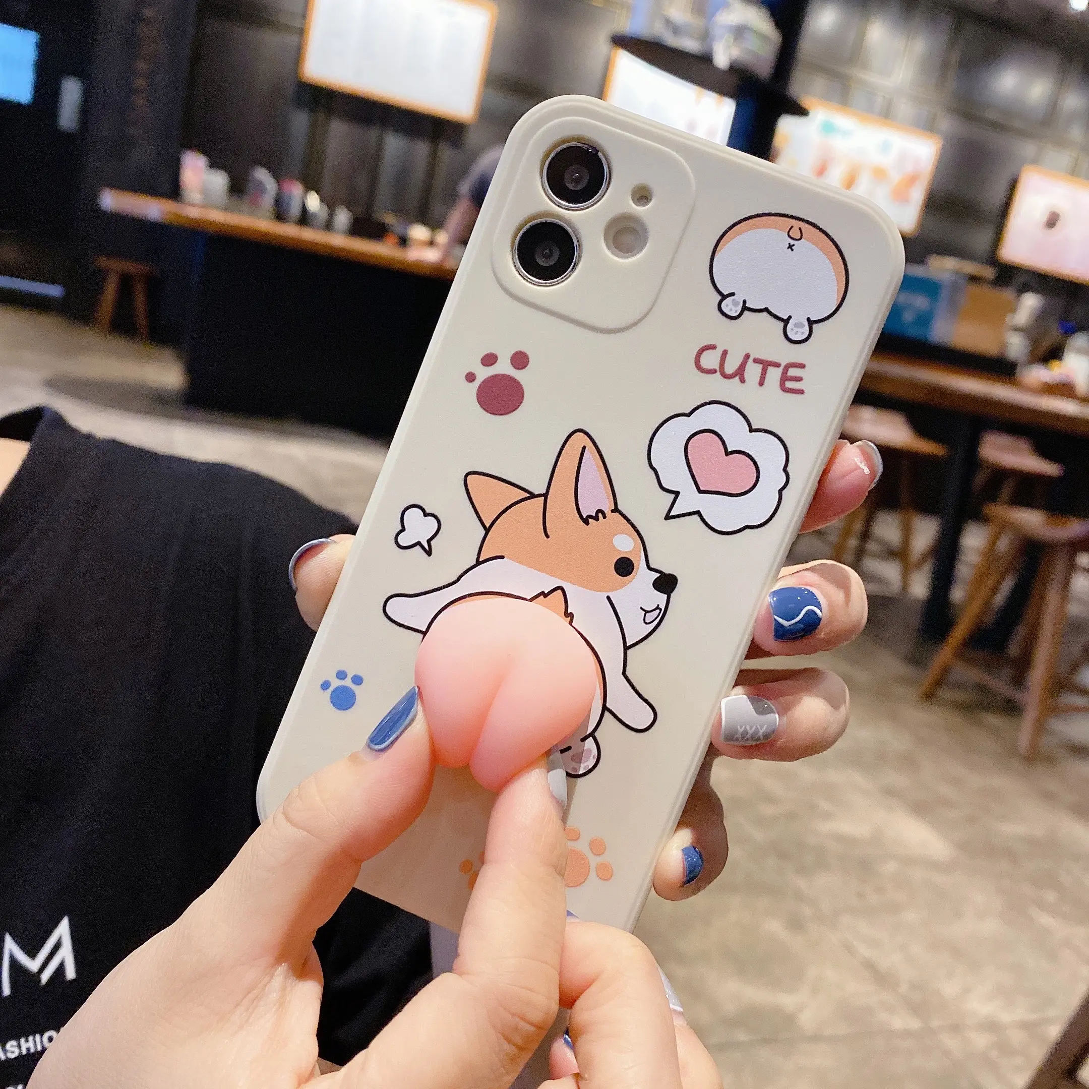 Yeni Kawaii karikatür şeftali büyük 3D kabarık popo Ass Squishy silikon telefon kılıfı Samsung için iPhone 12 13 için kapak