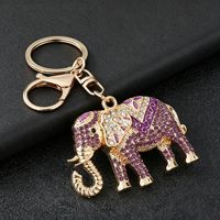 Porte-clés éléphant en strass, pendentif animal multicolore, cadeau souvenir créatif Thaïlande Inde