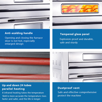 Nouveau four de boulangerie électrique commercial 3 niveaux 6 plateaux grande capacité design encastrable chauffage uniforme pour la cuisson de pizzas, pains et pâtes