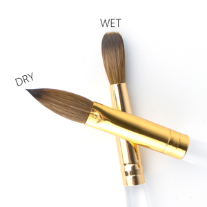 Pinceau à ongles professionnel 100% poils de Kolinsky purs, manche acrylique, OEM, pour manucure, salon, nail art, poudre acrylique. - Product Image 1