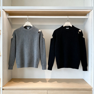 Tốt nhất người bán mùa thu mùa đông Màu rắn cổ tròn xoắn Cáp Áo len Tops - Product Image 1