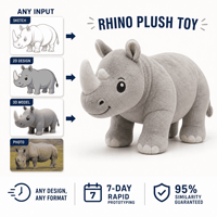Peluche Géante Rhinocéros Personnalisée avec Logo – Cadeau Promotionnel d'Usine