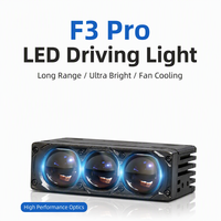 Projecteur LED F3 Pro à 3 lentilles, longue portée, large couverture, ultra lumineux, refroidissement par ventilateur, étanche, fixation sur grille