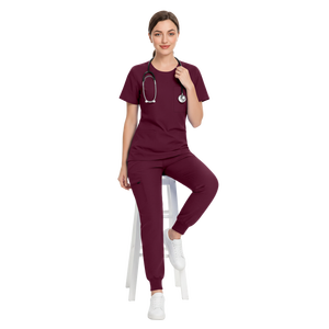 Conjunto de Pantalones Jogger Médicos con Cuello Redondo, Uniforme de Enfermería Elástico Unisex, Transpirable y Suave <span class=keywords><strong>para</strong></span> Uso Hospitalario en Verano 46002 - Product Image 1