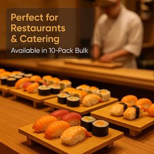 Bandeja de Bambú Estilo Japonés para Servir Sushi, Tabla para Sushi, Plato para Sashimi, Vajilla Ecológica para Rollos, Nigiri y Aperitivos - Product Image 3
