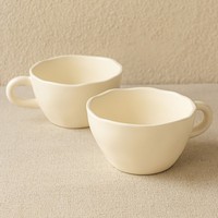 Ensemble tasse et soucoupe en céramique écologique de style nordique pour le thé de l'après-midi, tasse à café à texture crémeuse