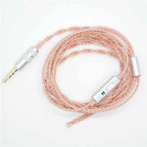 Single Crystal Copper Earphone <b>Cable</b> 1.2M With Microphone For iOS And Android Devices - Product Image 4