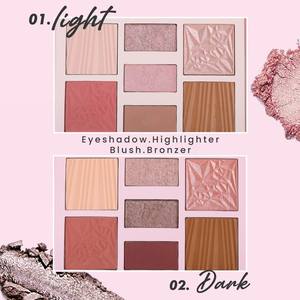 Poudre pressée végane scintillante en gros, palette de maquillage professionnelle longue durée, palette de visage douce et rêveuse, neutre et universelle, palette pour les yeux - Product Image 2