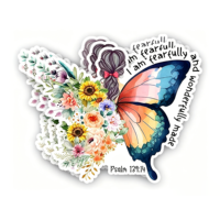 Autocollants personnalisés avec citations bibliques chrétiennes |   Autocollants en vinyle imperméables en forme de papillon pour la décoration de carnets, d'étuis d'ordinateur portable et de feuilles décoratives