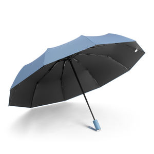 Parapluie de voyage super mini pliable en 3 parties, entièrement automatique, en nylon avec revêtement noir classique moderne, brevet américain, promotion cadeau - Product Image 4