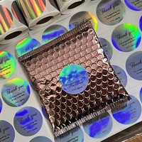 Rouleau d'étiquettes d'expédition holographiques argentées, autocollantes, imprimables, imperméables, rondes, cercles, étiquettes thermiques directes
