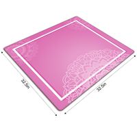 Alas Mahjong Neoprena Pink Silent, Alas Mahjong Amerika Desain Khusus 33x33 Inch, Taplak Meja Anti Air Harga Pabrik