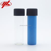 Percetakan khusus borosilikat Tubular kaca Vial sekrup botol kaca dengan tutup plastik gabus