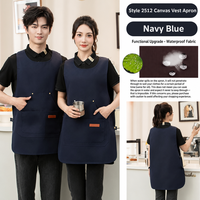 Tablier de cuisine unisexe en toile réglable avec logo personnalisé, tablier de nettoyage, tablier de cuisinier, tablier de cobbler double face pour femme