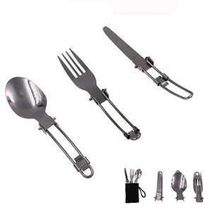 Ensemble <span class=keywords><strong>de</strong></span> <span class=keywords><strong>couverts</strong></span> pliables et détachables <span class=keywords><strong>en</strong></span> acier inoxydable <span class=keywords><strong>3</strong></span> <span class=keywords><strong>en</strong></span> <span class=keywords><strong>1</strong></span>, cuillère, fourchette, pour la <span class=keywords><strong>randonnée</strong></span>, la survie, le camping - Product Image 2