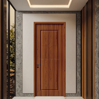 Portes en MDF sur mesure thermoformées avec finition luxueuse et placage en bois de rose moulé en relief pour villa, appartement, hall