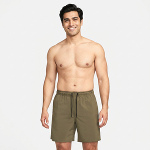 Mens Olive Green Quick Dry Shorts Custom Logo Elastic Waist Drawstring Summer Activewear Gym Training ShortsDDP shipping - Product Image 1