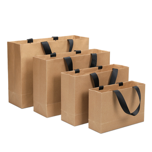 Nhà máy tùy chỉnh in <span class=keywords><strong>logo</strong></span> paperbag Túi giấy mua sắm quà tặng túi giấy với xử lý túi giấy màu nâu - Product Image 1