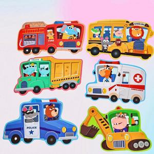 6 Theme Cute Animals Colorful Paper <b>Puzzles</b> Large Jigsaw Cartoon 6-In-1 Chunky <b>Puzzle</b> With <b>Box</b> - Product Image 6