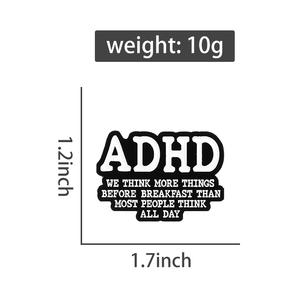 ADHD spilla per smalto per la salute mentale pensiamo più cose prima di colazione che la maggior parte delle persone pensa per tutto il giorno a spilla distintivo regalo per gioielli - Product Image 6