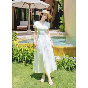 Trắng <span class=keywords><strong>Wendy</strong></span> dài A-line ăn mặc cho phụ nữ | Chic maxi thời trang ăn mặc | Trang phục hoàn hảo cho văn phòng, bên - Product Image 6