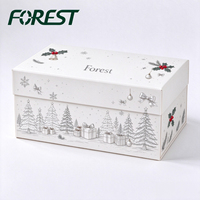 Boîte cadeau personnalisée en papier imprimé avec feuille d'or pour emballage de Noël, idéale pour cosmétiques, parfums et soins de la peau