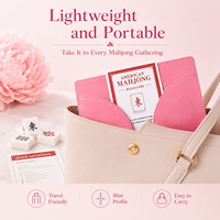 Étui de rangement en cuir pour cartes de règles de Mahjong américain, organisateur portable et lisse pour soirées jeux, voyages, réunions de famille, coffret cadeau