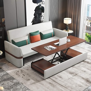 Multifunctional Adjustable <strong>Brown</strong> Folding <strong>Sofa</strong> Couch <strong>Bed</strong> Coffee Table to Dining Table with Storage Box and <strong>Sofa</strong> Cum <strong>Bed</strong> - Product Image 2
