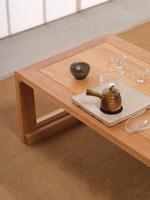 Ensemble de table à thé en bois massif style tatami, nouveau bureau d'étude minimaliste moderne et mobile, table basse japonaise pour baie vitrée et balcon