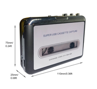 Lecteur de cassette USB portable, convertisseur de cassette USB en MP3, capture d'audio, lecteur de musique, enregistreur de cassette