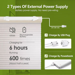 Persianas de Panal Recargables con Batería, con Control Remoto, Aislamiento Térmico, Modernas, Fáciles de Instalar, Tamaños Personalizados - Product Image 4