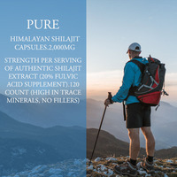 Precio al por mayor Shilajit cápsulas 2000mg fuerza Shilajit extracto suplemento promueve la inmunidad envejecimiento 120 tapas