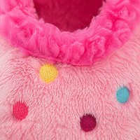 Chaussons personnalisés OEM ODM en fausse fourrure Sherpa doublés pour femmes, pantoufles douillettes à pois, chaussettes d'intérieur chaudes, vente en gros