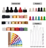 Emballage cosmétique de luxe 15ml 50ml 100ml bouteille d'huile essentielle personnalisée bouteille compte-gouttes en verre de sérum noir mat 30ml