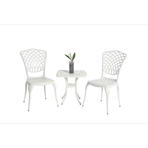 Conjunto de Bistro de 3 Piezas, Muebles de Patio de Aluminio Fundido, 2 Sillas, 1 Mesa Redonda, para Jardín, Balcón, Exterior - Product Image 6