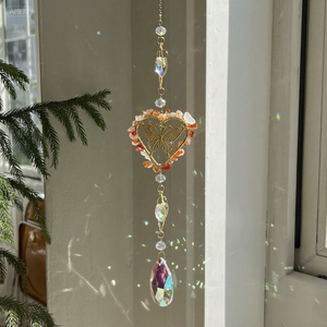 Attrape-soleil en cristal naturel à succès avec motif papillon, carillon éolien à ombres pour la guérison énergétique - Product Image 2