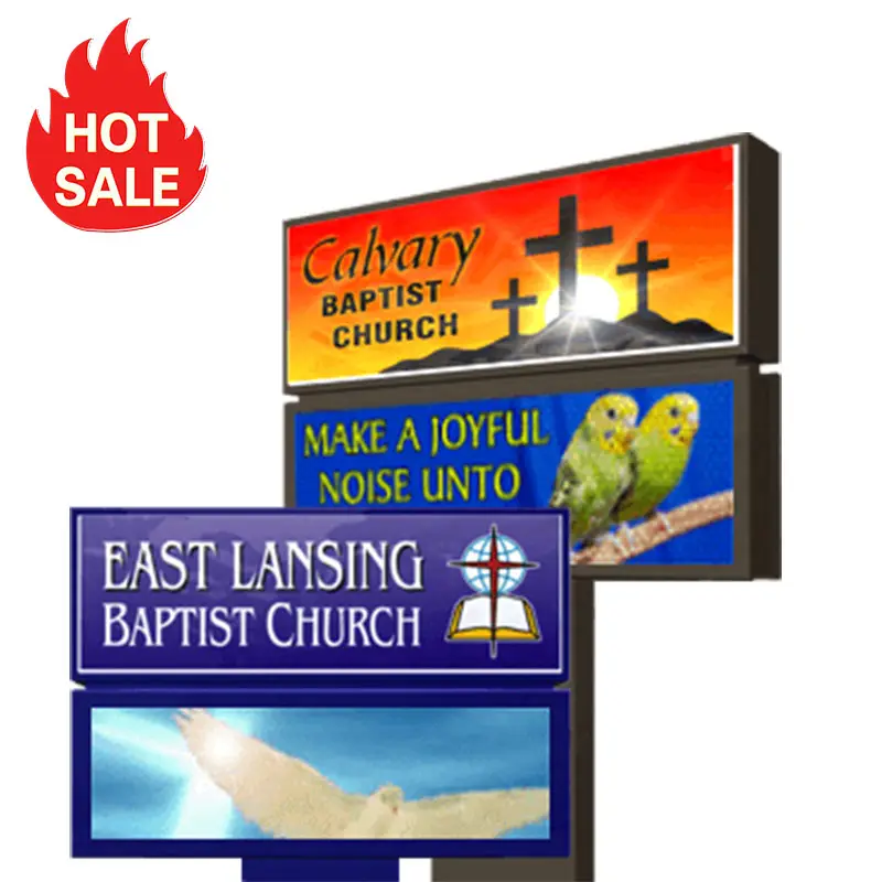 Lecede Custom Outdoor Advertising Led Sign Board Screen Display System per le chiese della comunità Park Civic municipale Healthcare