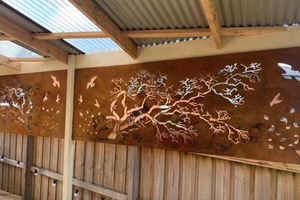 Customized Outdoor Corten Steel <b>Wire</b> <b>Mesh</b> Rust Metal Grille Panels <b>Garden</b> Partition - Product Image 4