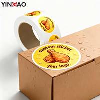 Etiqueta Adhesiva Personalizada Ecológica, Impermeable y Duradera para Pollo Frito, Segura para Alimentos, de Vinilo, para Cajas de Comida para Llevar