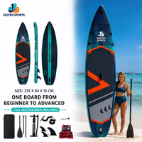 Planche de SUP gonflable tout-en-un OEM, planche à pagaie 335x84x15cm, EVA PVC double couche, écologique, portable, capacité 240kg