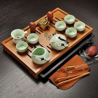 Service à thé kung fu chinois en céramique, théière et tasse, plateau à thé