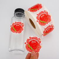 Étiquettes de bouteille d'entreprise d'emballage alimentaire personnalisées autocollants de boîte de magasin de fruits faits à la main avec des étiquettes de fraises sucrées