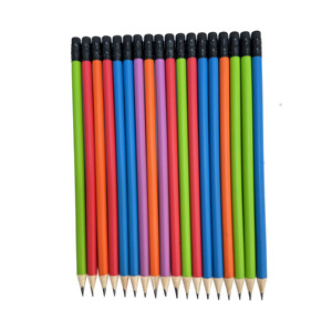 Vente en gros Croquis en bois de peuplier HB écologique <span class=keywords><strong>Dessin</strong></span> Apprentissage Crayons standard Conception triangulaire Logo personnalisé Gomme lumineuse - Product Image 2